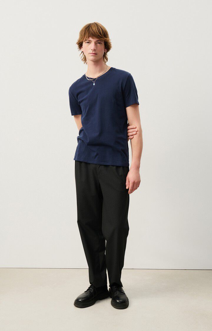 American Vintage T-shirt Homme Gamipy - MARINE 21 Manches Courtes Bleu - E25