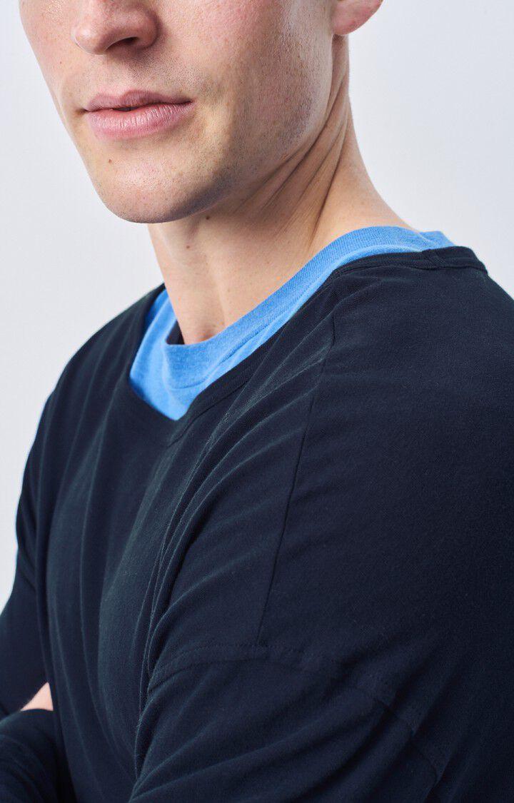 American Vintage T-shirt Homme Gamipy - MARINE 60 Manches Longues Bleu - E25