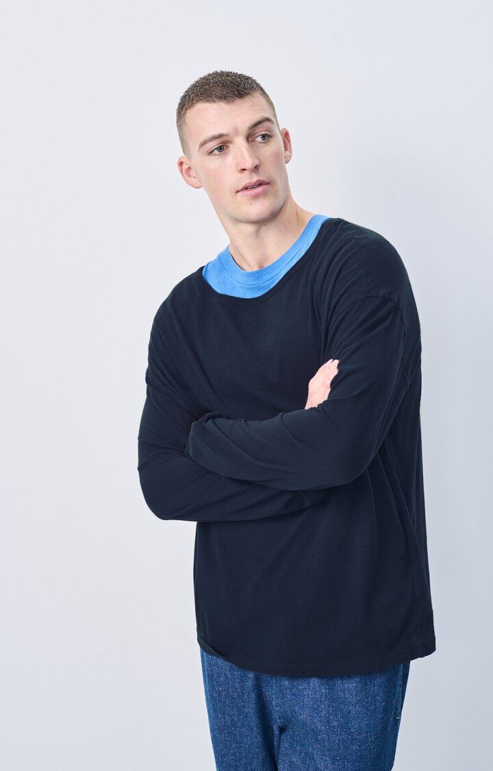 american vintage T-shirt homme Gamipy - MARINE 60 Manches longues Bleu - E25