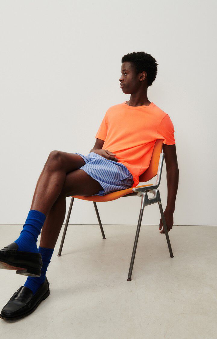 American Vintage T-shirt Homme Gamipy - NEFLE FLUO 21 Manches Courtes Orange - E24