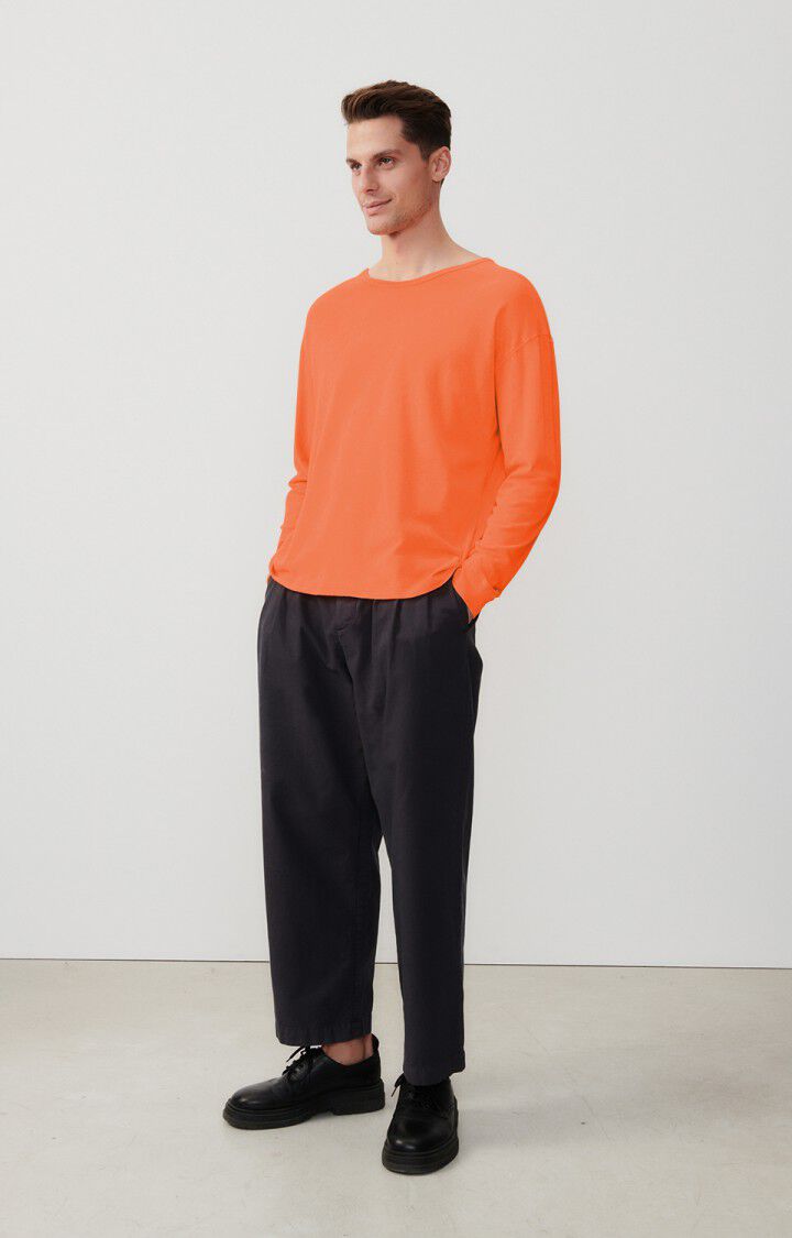 American Vintage T-shirt Homme Gamipy - NEFLE FLUO 60 Manches Longues Orange - E24