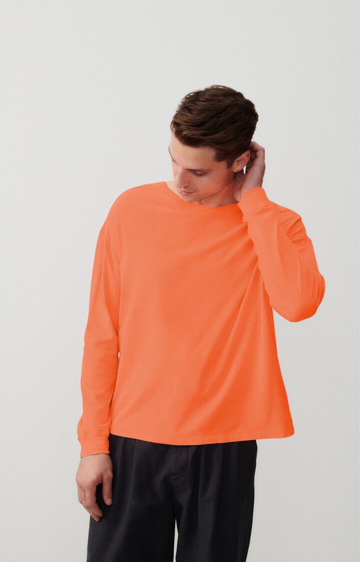 american vintage T-shirt homme Gamipy - NEFLE FLUO 60 Manches longues Orange - E24