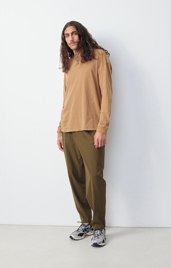 American Vintage T-shirt Homme Gamipy - NOISETTINE 60 Manches Longues Marron - H24