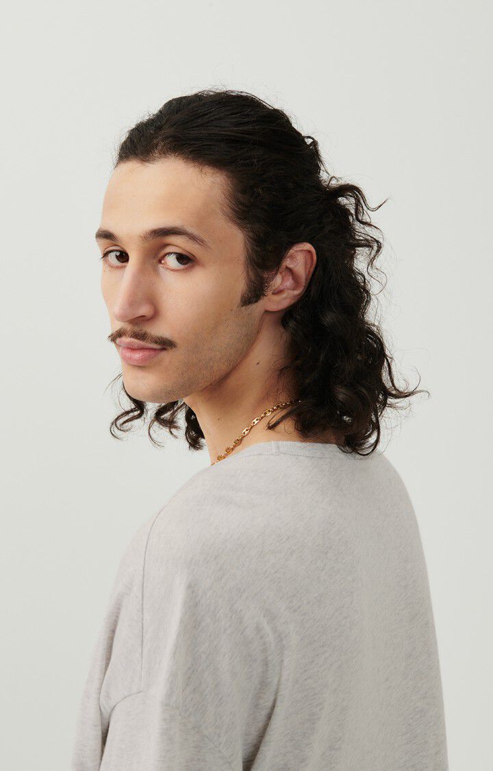 American Vintage T-shirt Homme Gamipy - POLAIRE CHINE 21 Manches Courtes Gris - E25