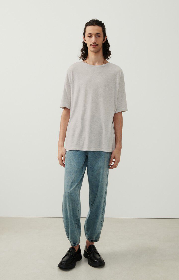 American Vintage T-shirt Homme Gamipy - POLAIRE CHINE 21 Manches Courtes Gris - E25