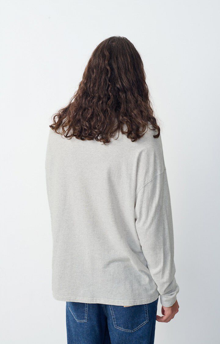 American Vintage T-shirt Homme Gamipy - POLAIRE CHINE 60 Manches Longues Gris - E25