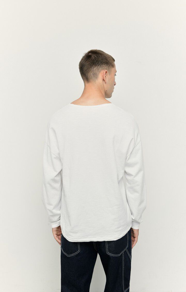 American Vintage T-shirt Homme Laweville - BLANC 57 Manches Longues Blanc - E23