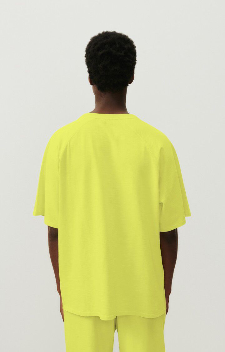 American Vintage T-shirt Homme Laweville - JAUNE FLUO 40 Manches Courtes Jaune - E24