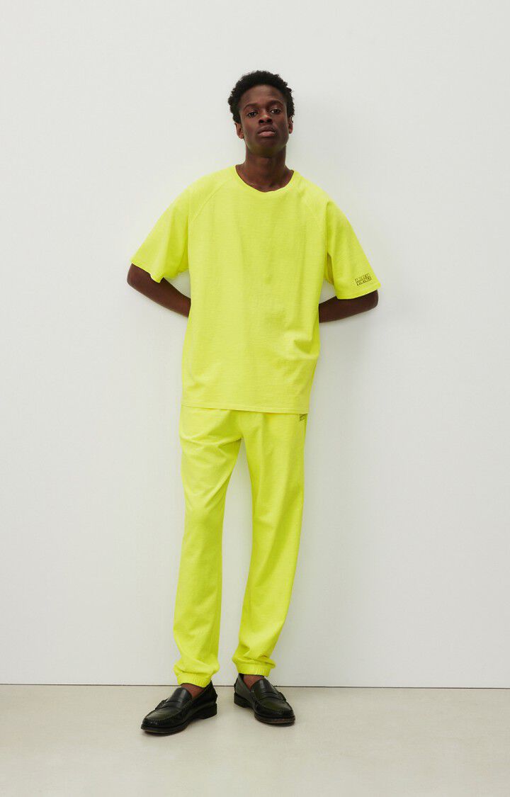 American Vintage T-shirt Homme Laweville - JAUNE FLUO 40 Manches Courtes Jaune - E24