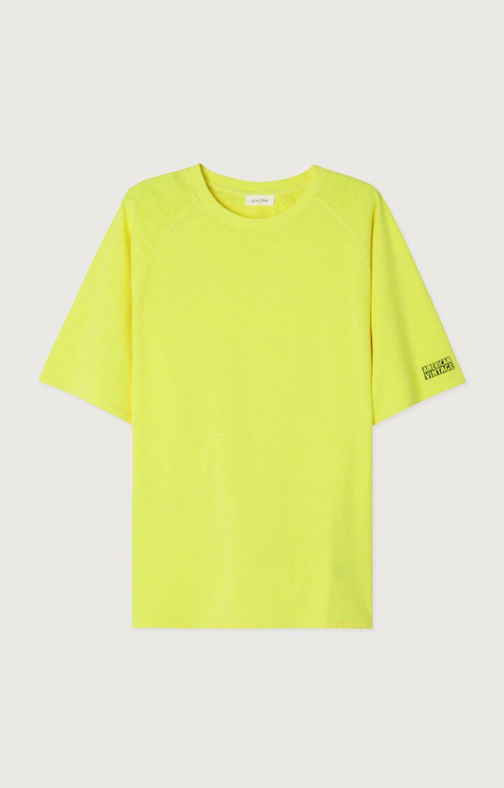 American Vintage T-shirt Homme Laweville - JAUNE FLUO 40 Manches Courtes Jaune - E24