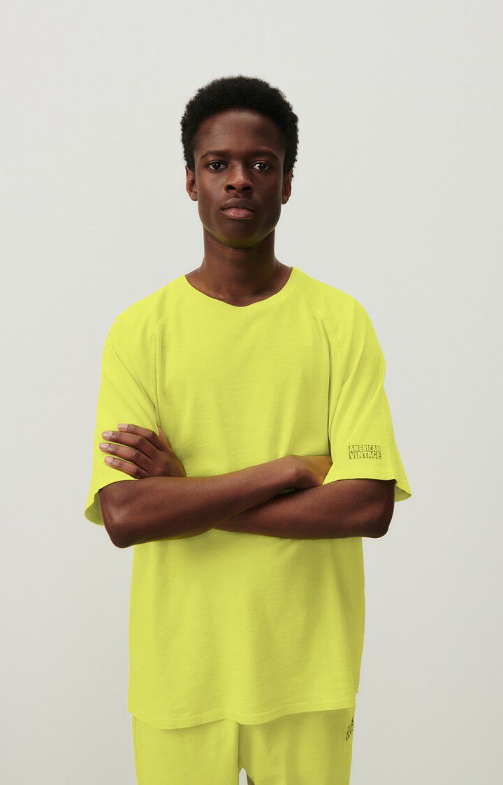 american vintage T-shirt homme Laweville - JAUNE FLUO 40 Manches courtes Jaune - E24