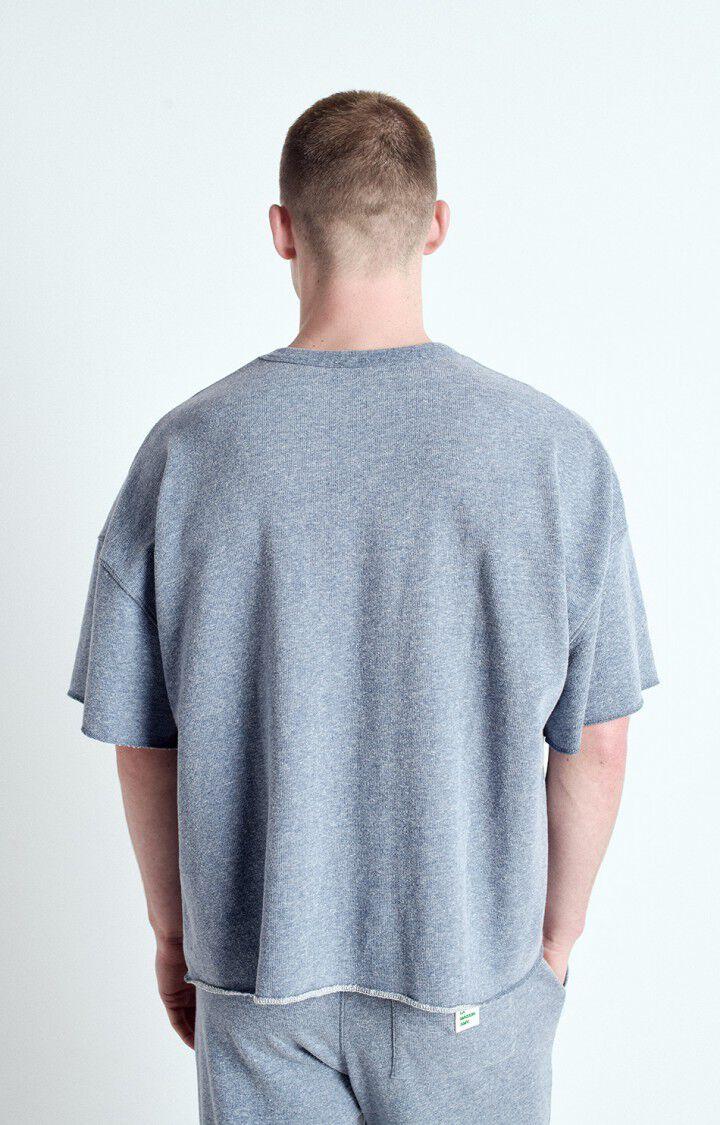 American Vintage T-shirt Homme Ofybow - TORNADE CHINE 24 Manches Courtes Bleu - E25