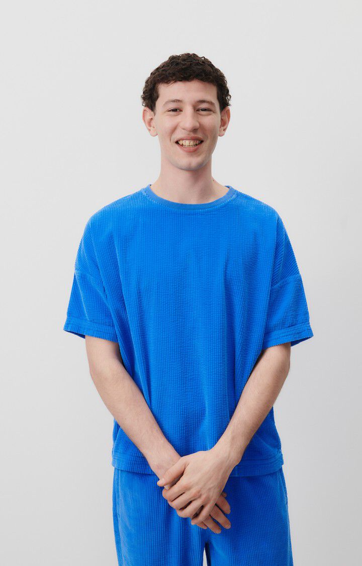 american vintage T-shirt homme Padow - RIVAGE VINTAGE 16 Manches courtes Bleu - E24