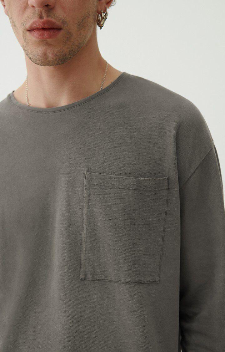 American Vintage T-shirt Homme Pyrastate - METAL VINTAGE Manches Longues Gris - E22