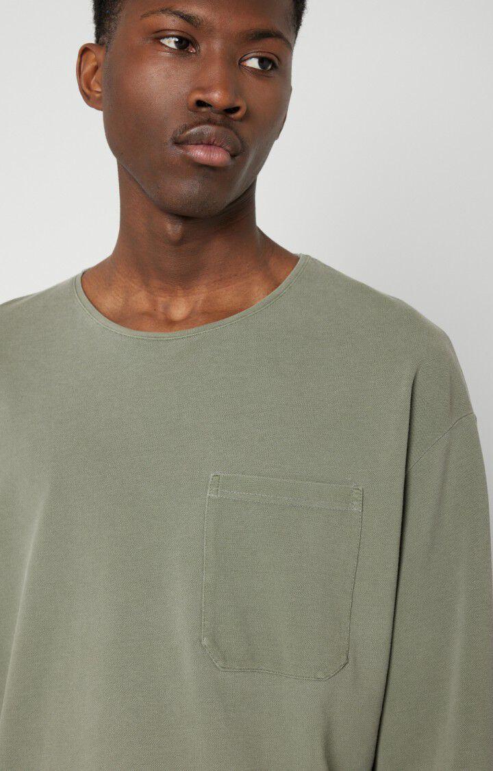 American Vintage T-shirt Homme Pyrastate - OLIVE VINTAGE Manches Longues Vert - E22