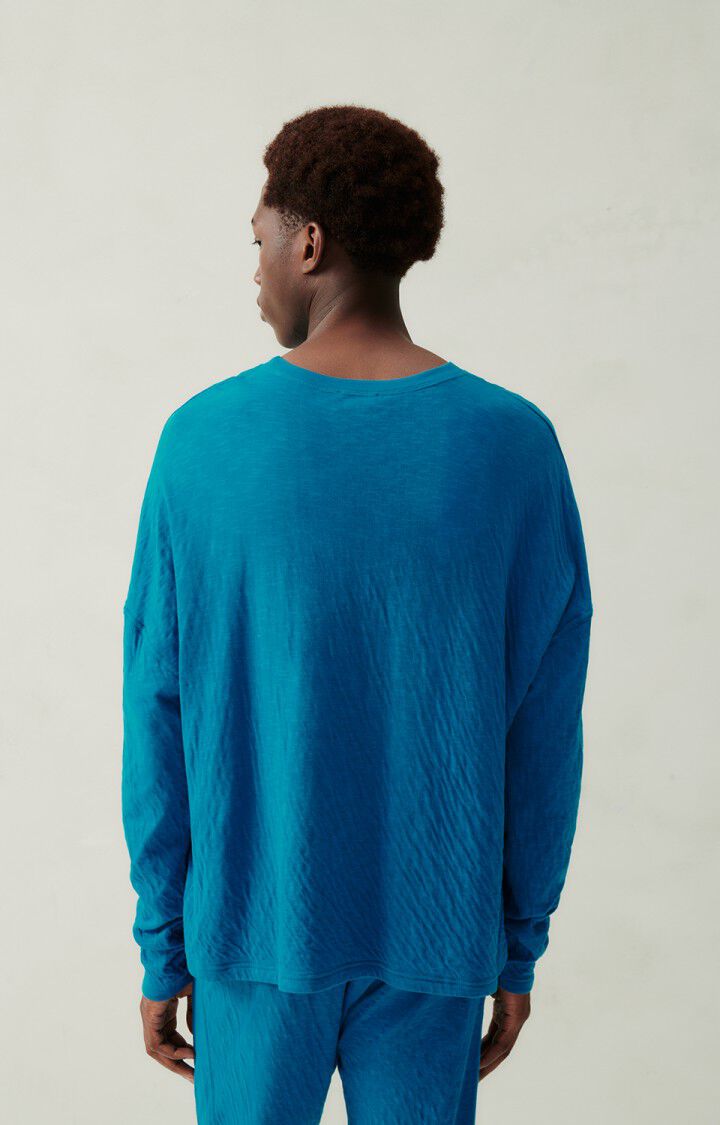 American Vintage T-shirt Homme Slycity - PARADISE 55 Manches Longues Bleu - H23