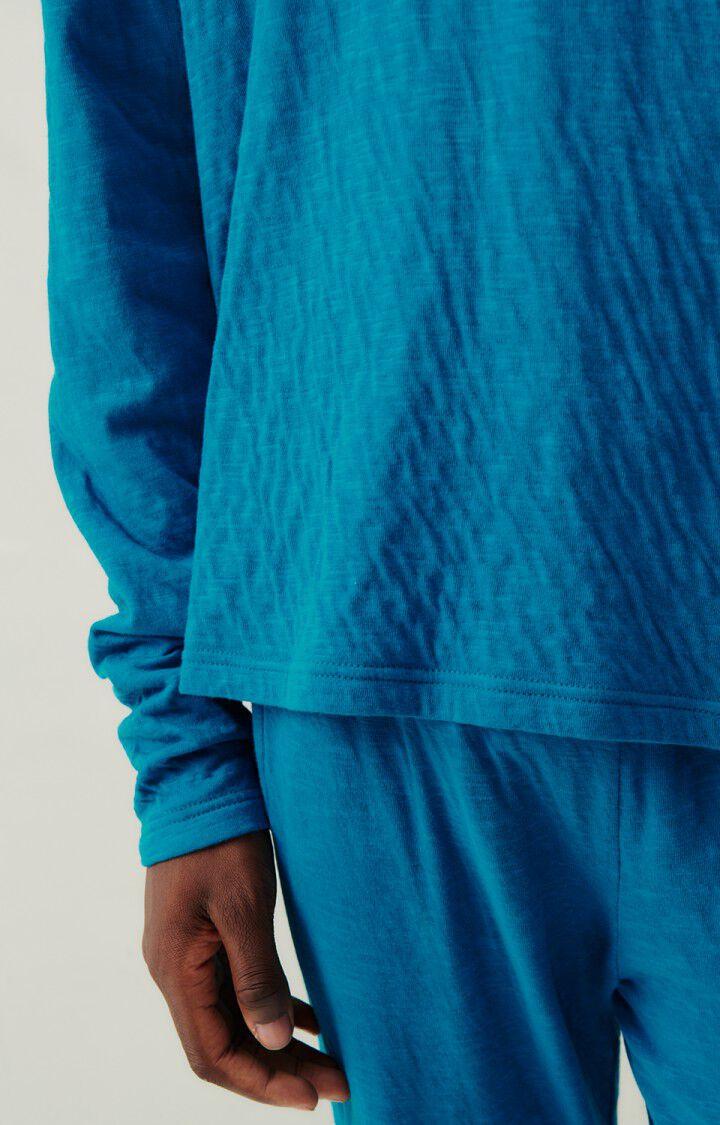 American Vintage T-shirt Homme Slycity - PARADISE 55 Manches Longues Bleu - H23