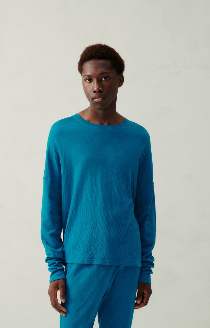 american vintage T-shirt homme Slycity - PARADISE 55 Manches longues Bleu - H23