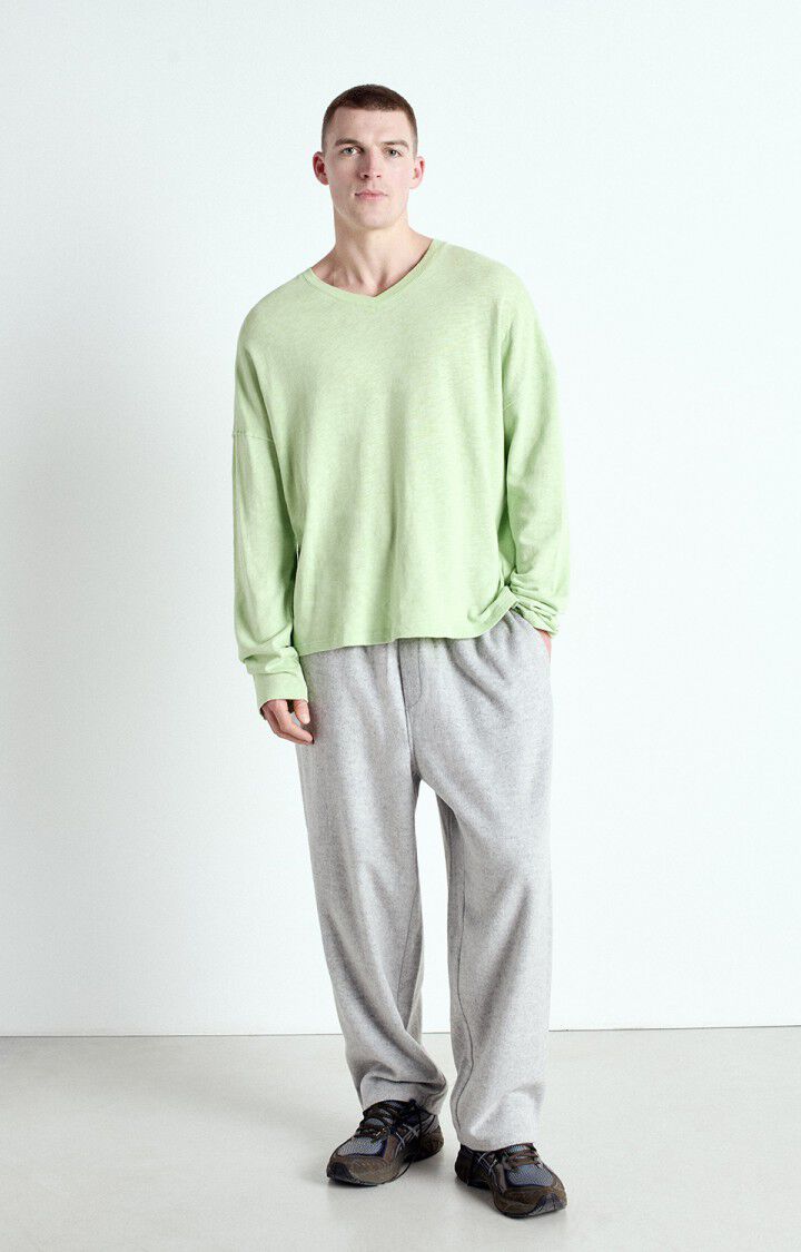 American Vintage T-shirt Homme Sonoma - AMANDE VINTAGE 53 Manches Longues Vert - E25