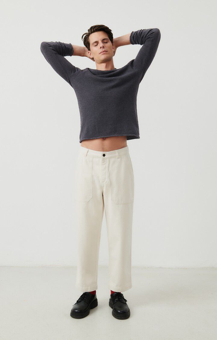 American Vintage T-shirt Homme Sonoma - ANTHRACITE CHINE 80 Manches Longues Gris - E25