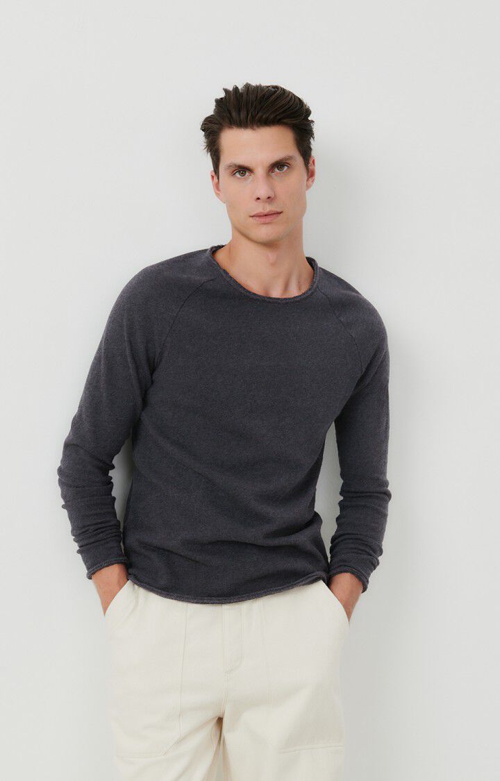 american vintage T-shirt homme Sonoma - ANTHRACITE CHINE 80 Manches longues Gris - E25