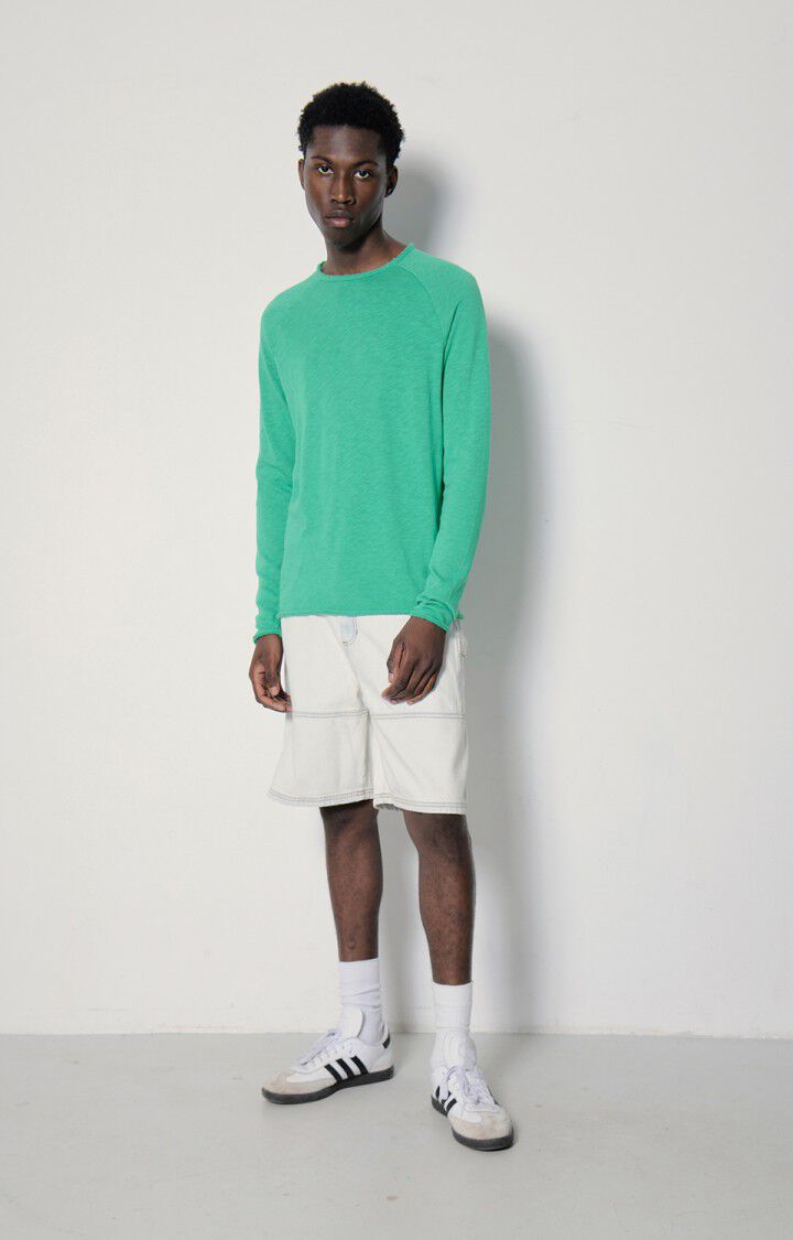 American Vintage T-shirt Homme Sonoma - BASILIC VINTAGE 80 Manches Longues Vert - E23