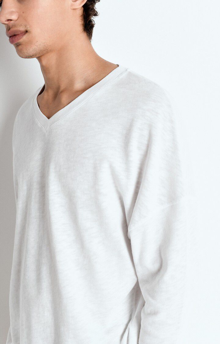 American Vintage T-shirt Homme Sonoma - BLANC 53 Manches Longues Blanc - E25