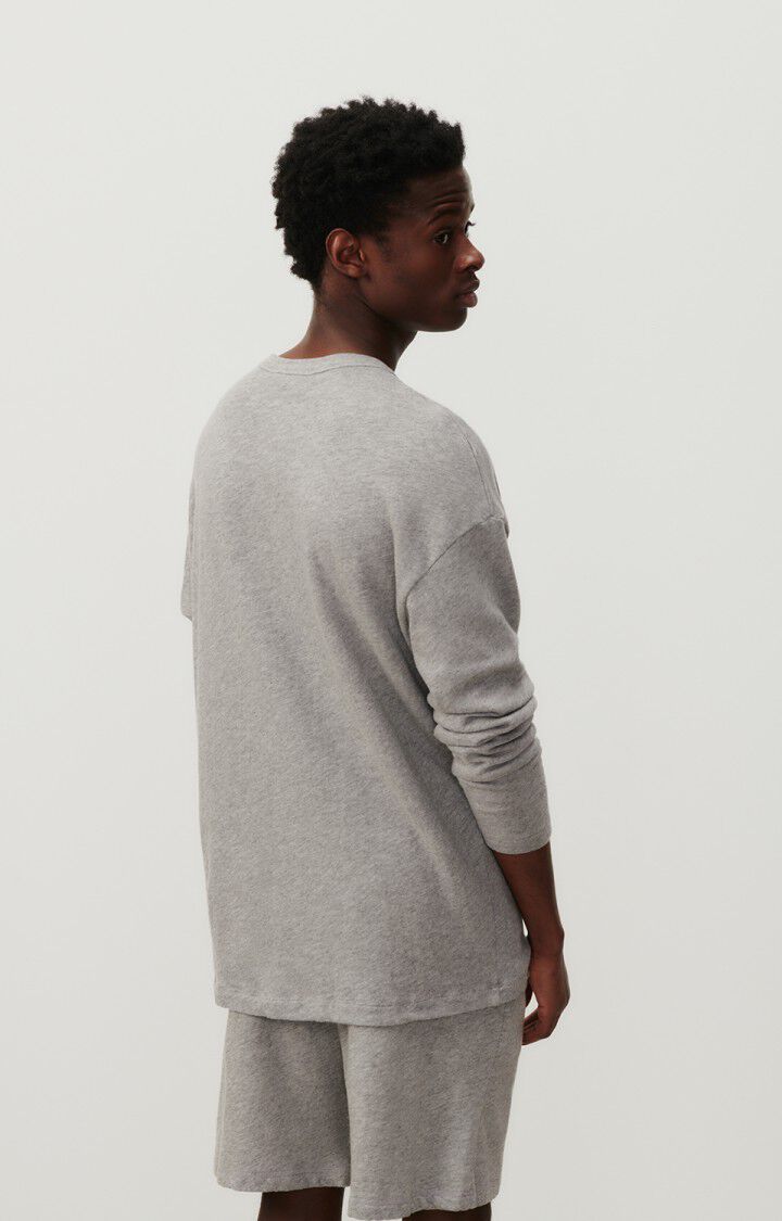 American Vintage T-shirt Homme Sonoma - GRIS CHINE 56 Manches Longues Gris - E24