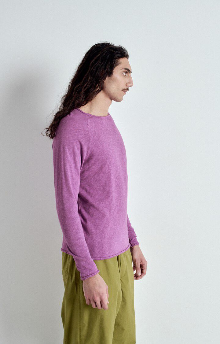 American Vintage T-shirt Homme Sonoma - ROSE INDIEN VINTAGE 80 Manches Longues Violet - E25