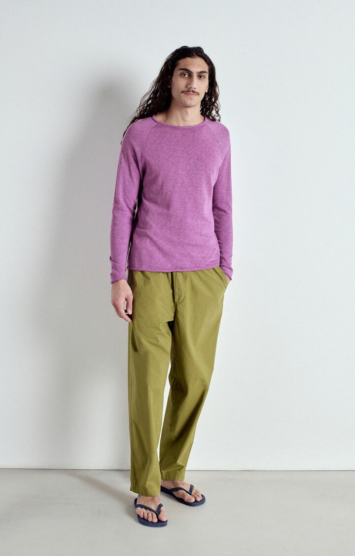 american vintage T-shirt homme Sonoma - ROSE INDIEN VINTAGE 80 Manches longues Violet - E25