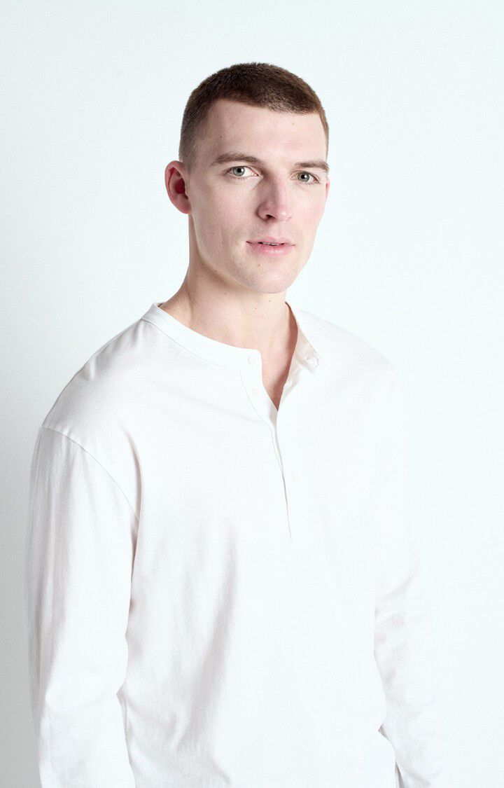 American Vintage T-shirt Homme Vupaville - BLANC 62 Manches Longues Blanc - E25