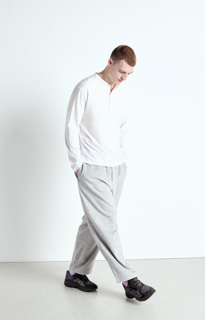 American Vintage T-shirt Homme Vupaville - BLANC 62 Manches Longues Blanc - E25