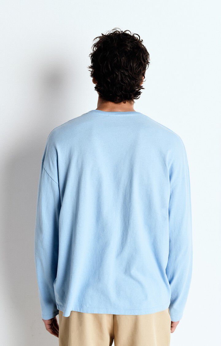 American Vintage T-shirt Homme Ykobow - ATMOSPHERE 60 Manches Longues Bleu - E25