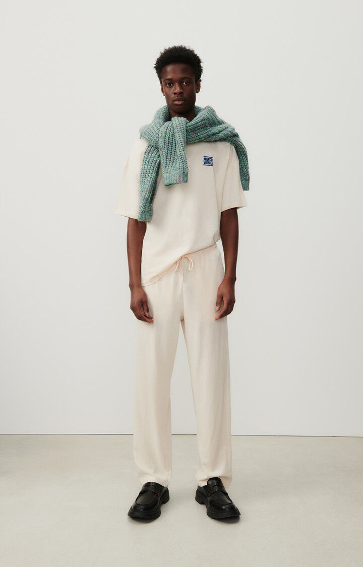 American Vintage T-shirt Homme Ykobow - ECRU 21 Manches Courtes Beige - E25