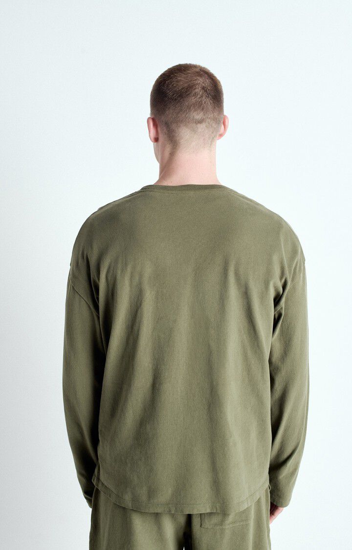 American Vintage T-shirt Homme Ykobow - KAKI 60 Manches Longues Vert - E25