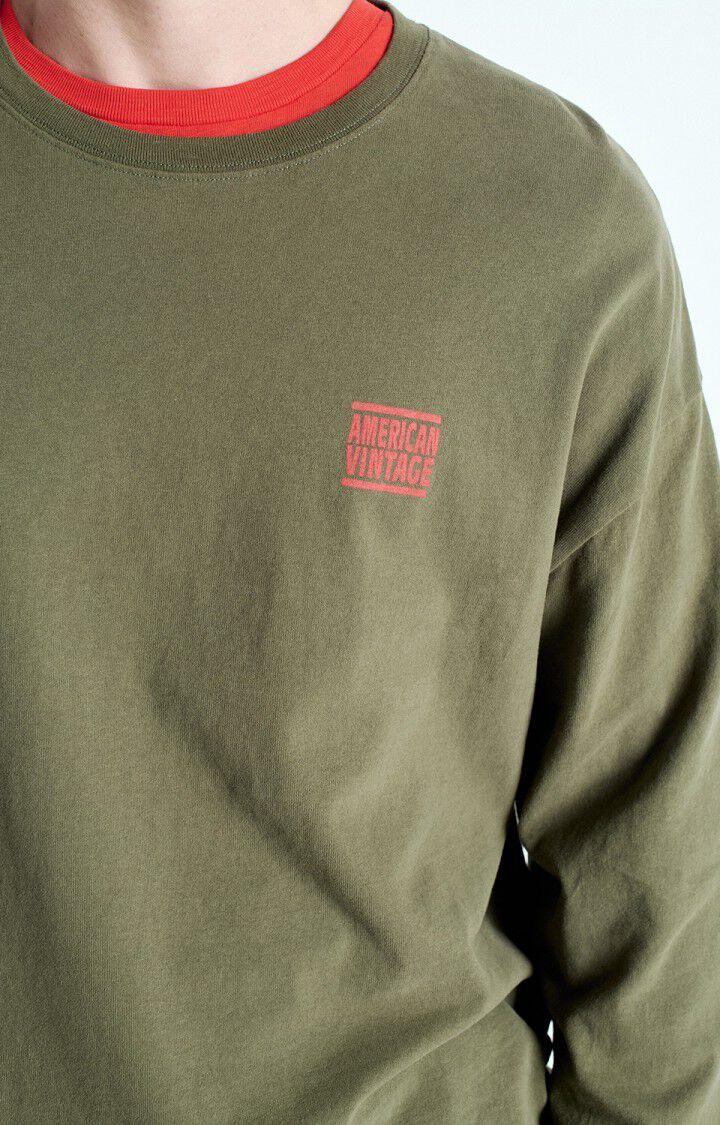 American Vintage T-shirt Homme Ykobow - KAKI 60 Manches Longues Vert - E25