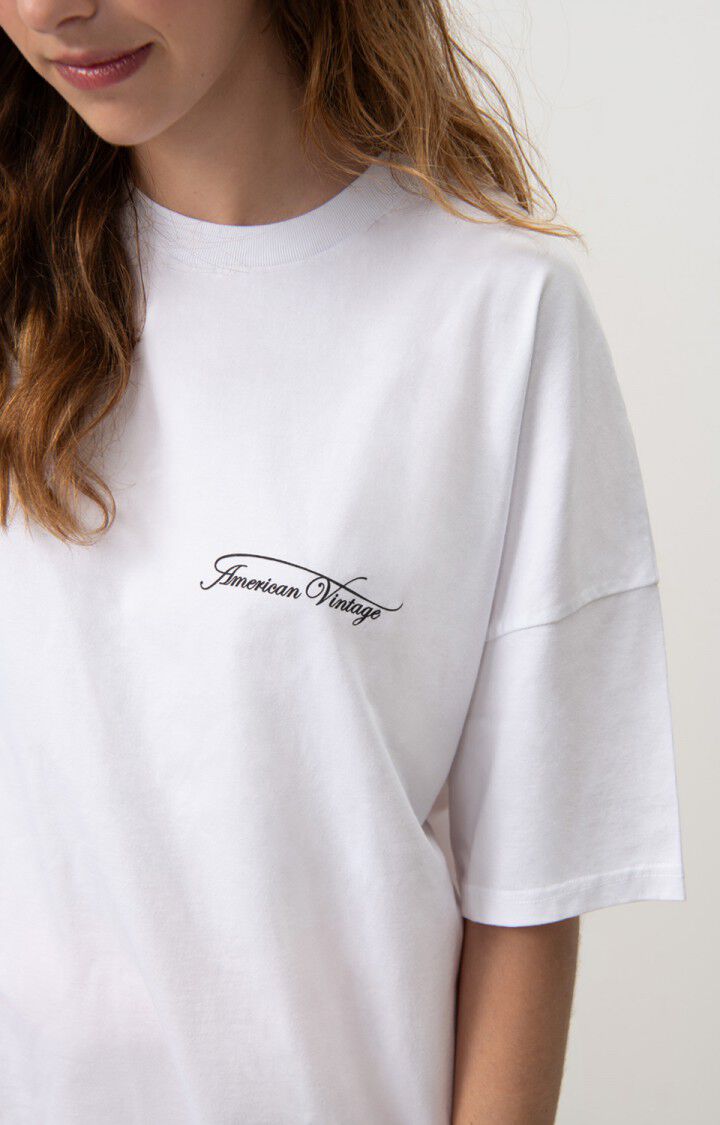 American Vintage T-shirt Mixte Fizvalley "AMV SPORTS CLUB" - BLANC MULTICOLORE 16 Manches Courtes Blanc - E25