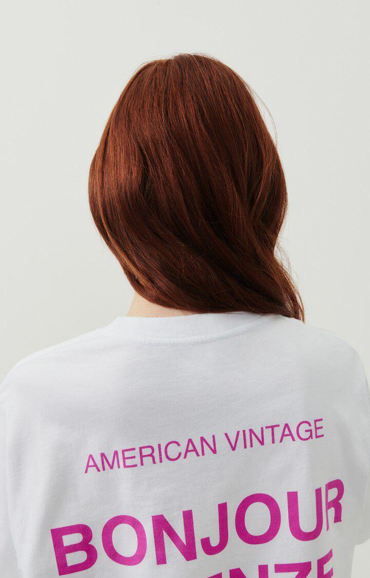 American Vintage T-shirt Mixte Fizvalley "Bonjour Firenze" - BLANC Blanc - E25