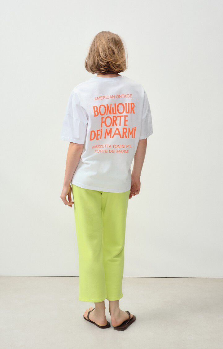 American Vintage T-shirt Mixte Fizvalley "Bonjour Forte Dei Marmi" - BLANC 22 Manches Courtes Blanc - E25