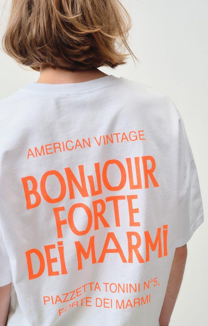 American Vintage T-shirt Mixte Fizvalley "Bonjour Forte Dei Marmi" - BLANC 22 Manches Courtes Blanc - E25