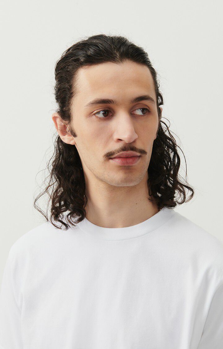 American Vintage T-shirt Mixte Fizvalley "Bonjour Malibu" - BLANC 22 Manches Courtes Blanc - E25