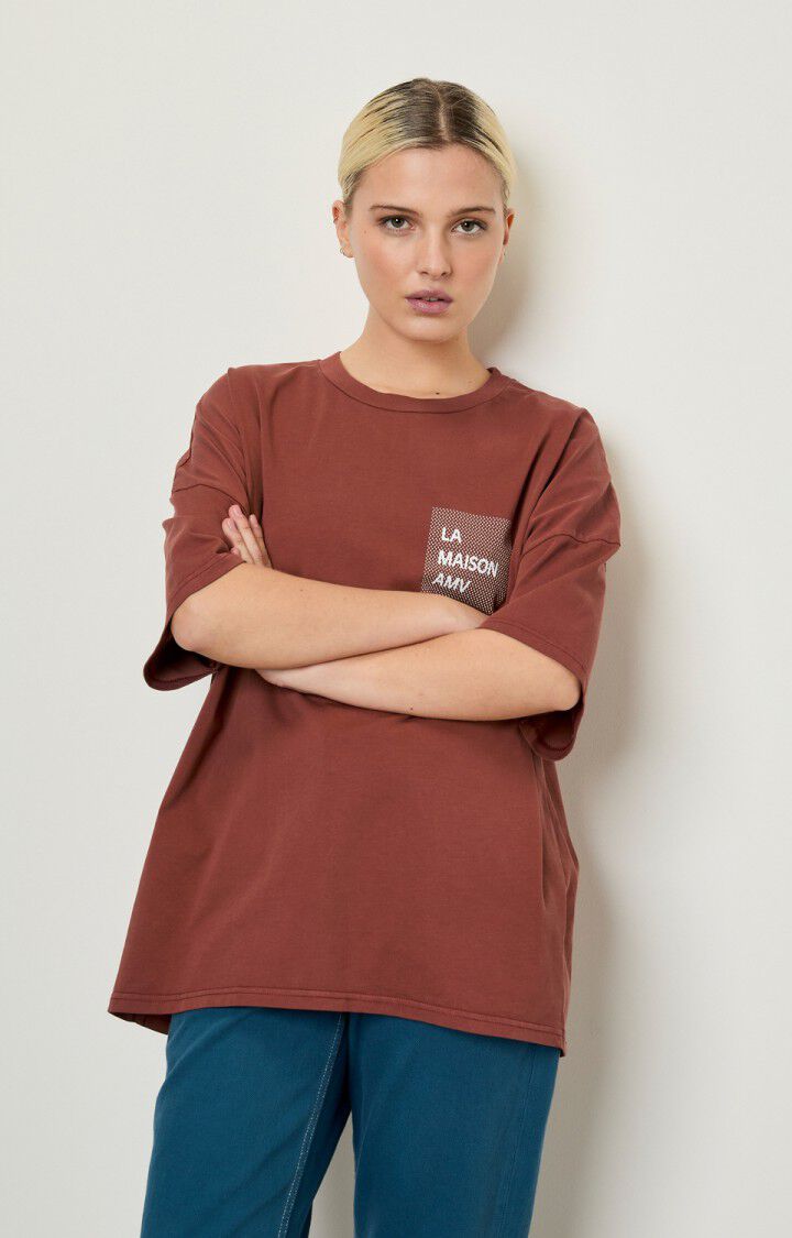 american vintage T-shirt mixte Fizvalley - CHATAIGNIER Marron - H22