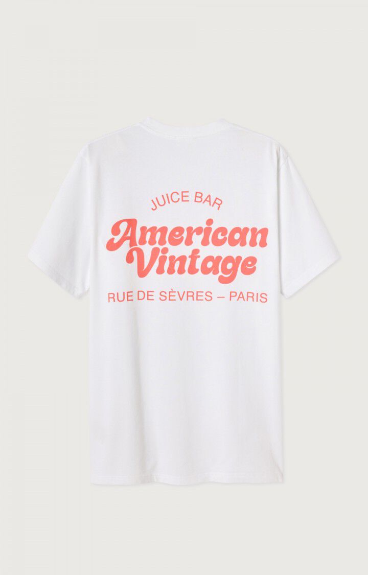 American Vintage T-shirt Mixte Fizvalley "Juice Bar" - BLANC 22 Manches Courtes Blanc - H24