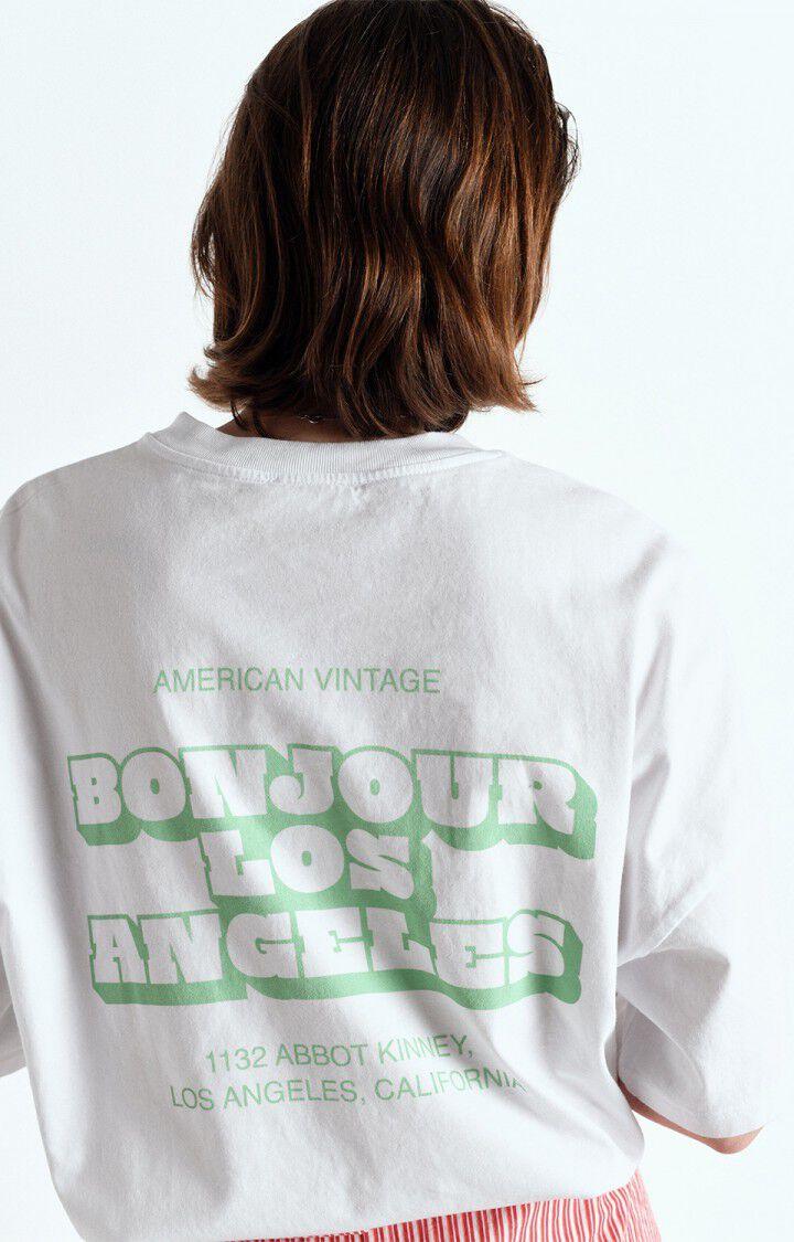 American Vintage T-shirt Mixte Fizvalley "Los Angeles" - BLANC Blanc - E25