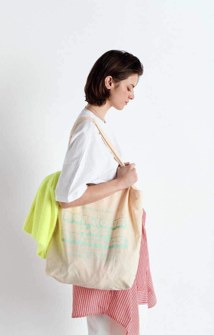 American Vintage T-shirt Mixte Fizvalley "Los Angeles" - BLANC Blanc - E25