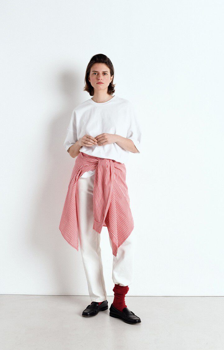 american vintage T-shirt mixte Fizvalley "Los Angeles" - BLANC Blanc - E25