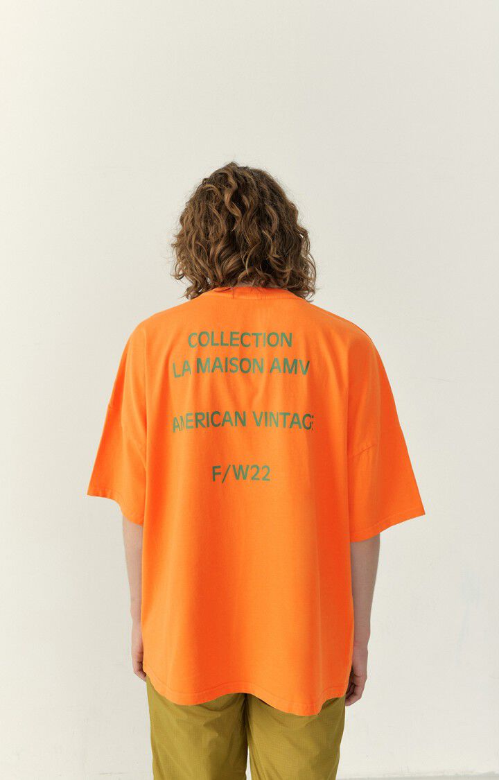 American Vintage T-shirt Mixte Fizvalley - ORANGEADE Orange - H22B
