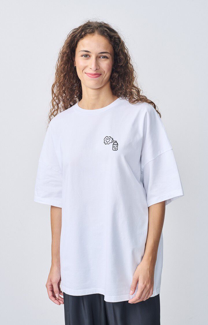 american vintage T-shirt mixte Timothy Goodman - BLANC Manches courtes Blanc - E25