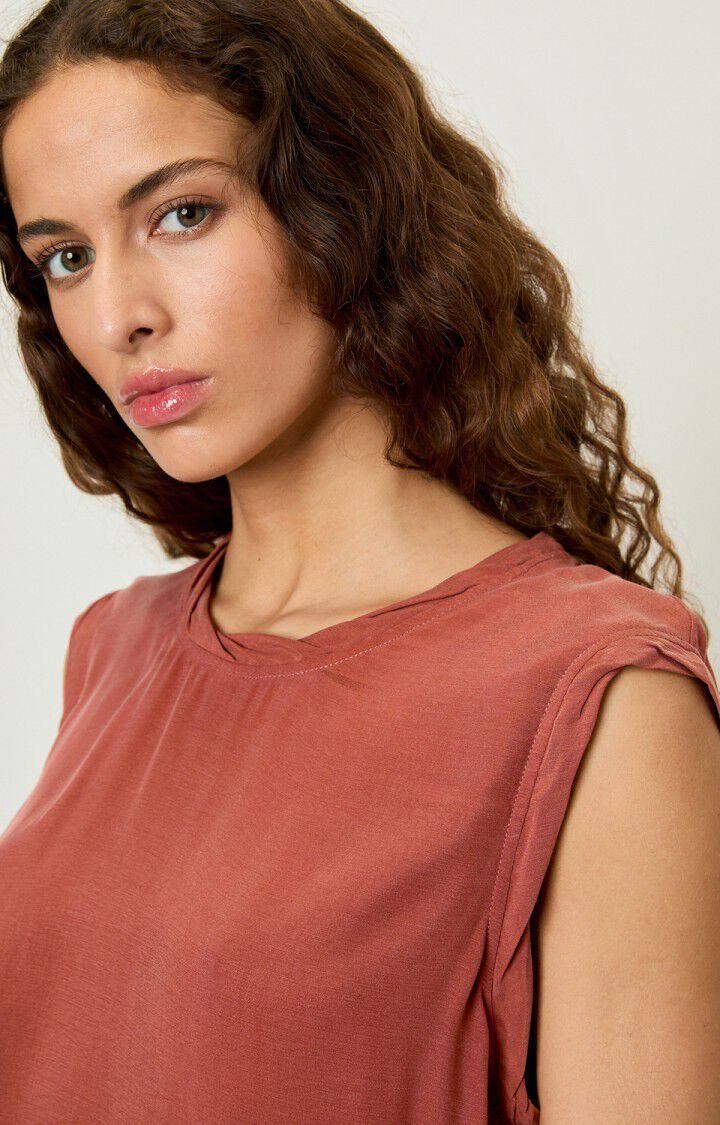 American Vintage Top Femme Azawood - BUCHETTE Sans Manches Rouge - H17