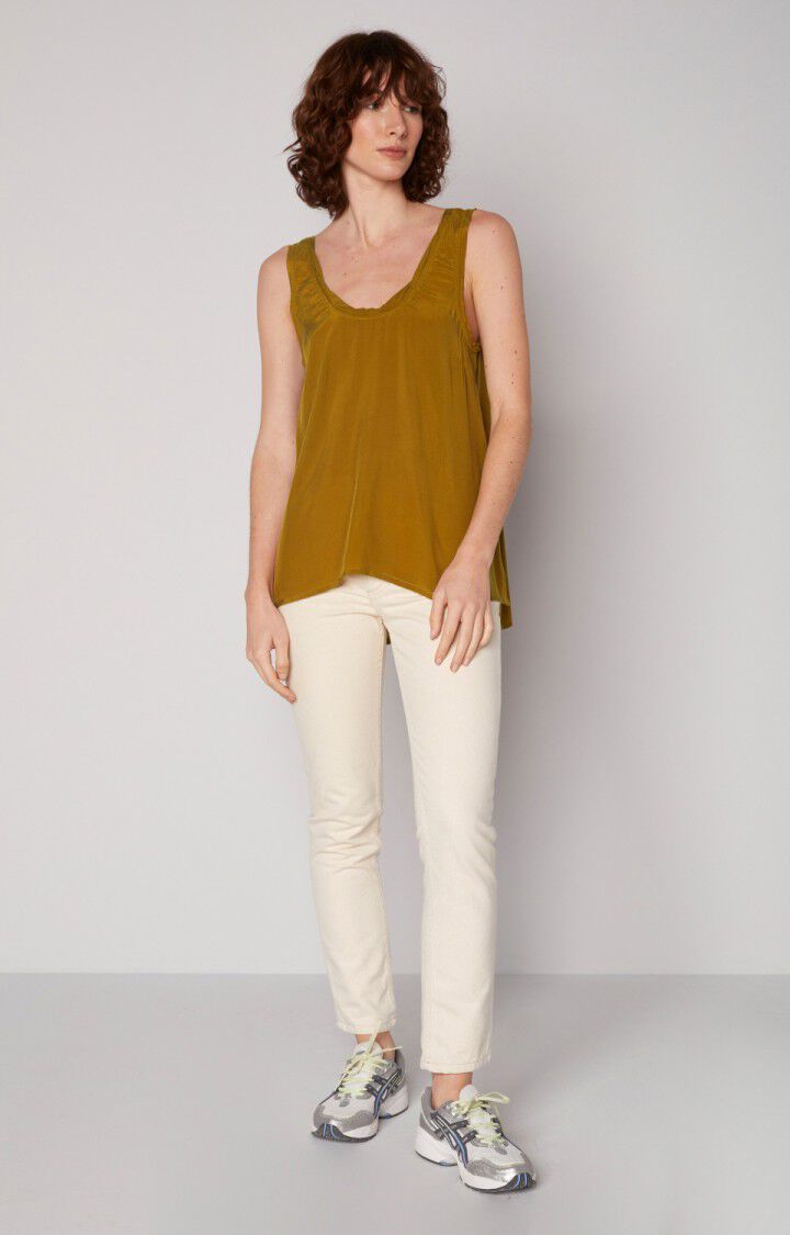 American Vintage Top Femme Azawood - CHAUDRON Sans Manches Marron - H17